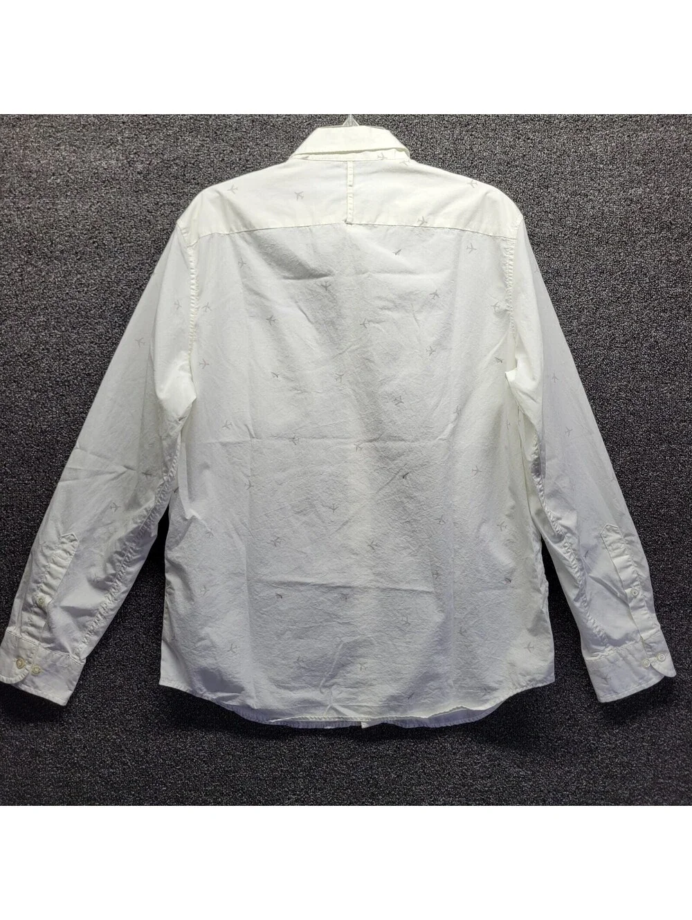 Banana Republic Shirt Men's Sz L Button Up Luxe Poplin Paper Plane Slim Cotton